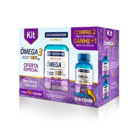 Kit Ômega 3 1000mg Catarinense 120 Cápsulas 2 Unidades Ganhe Ômega 3 60 Cápsulas - Imagem 1