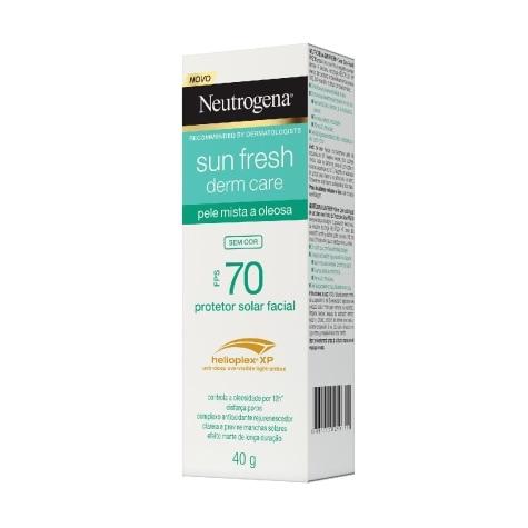 Protetor Solar Facial Neutrogena Sun Fresh Derm Care FPS70 Pele Mista a Oleosa Incolor 40g - Imagem 2