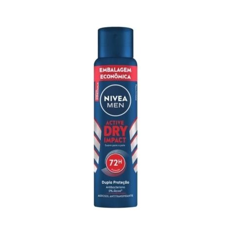 Desodorante Aerossol Nivea Men Dry Impact Embalagem Econômica 72h 200ml - Imagem 1