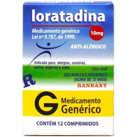 Loratadina 10mg 12 Comprimidos Ranbaxy Genérico - Imagem 1
