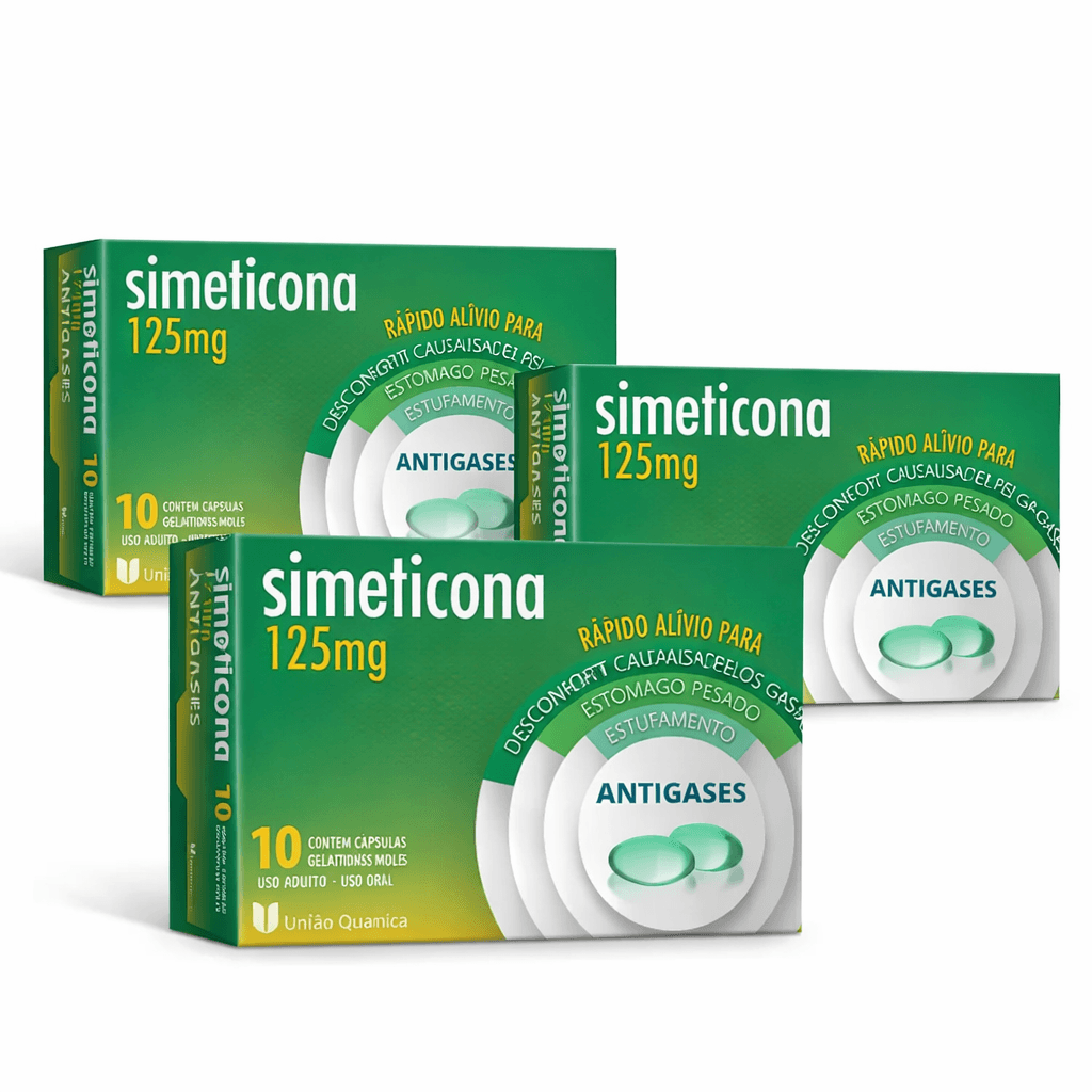 3 Unidades de Simeticona 125mg 10 Cápsulas União Química - Imagem 1