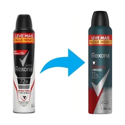 Desodorante Aerossol Rexona Men Antibacterial + Invisible Leve mais Pague menos 72h 250ml - Imagem 2