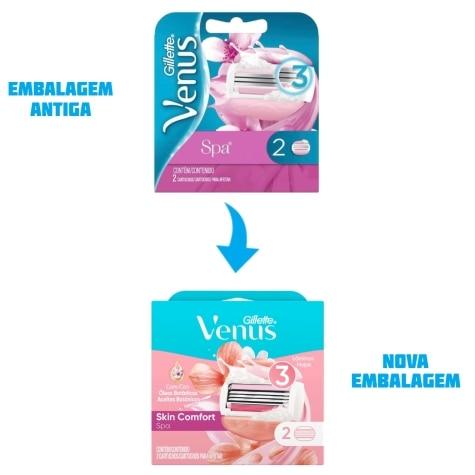 Depilatório Corporal Lâminas Gillette Venus Skin Comfort Spa 2 Unidades - Imagem 2
