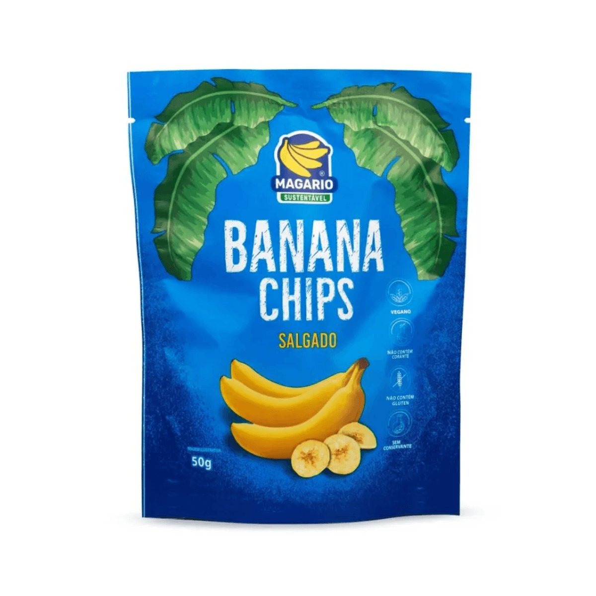 Chips Banana Magario Salgado 50g - Imagem 1