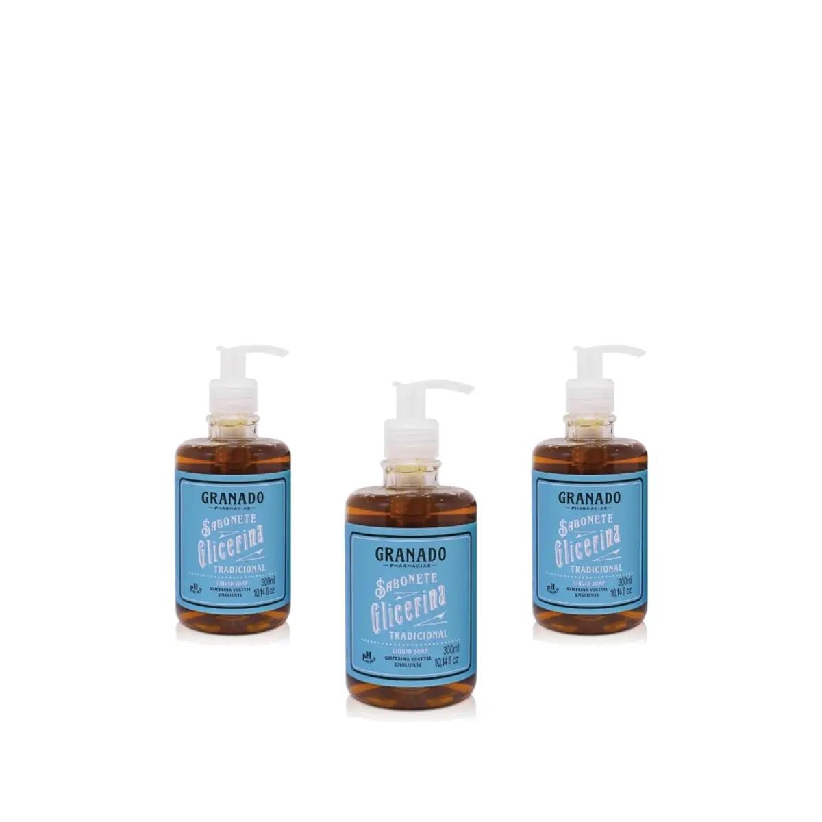 Kit 3 Unidades Sabonete Líquido Granado Tradicional 300ml - Imagem 1