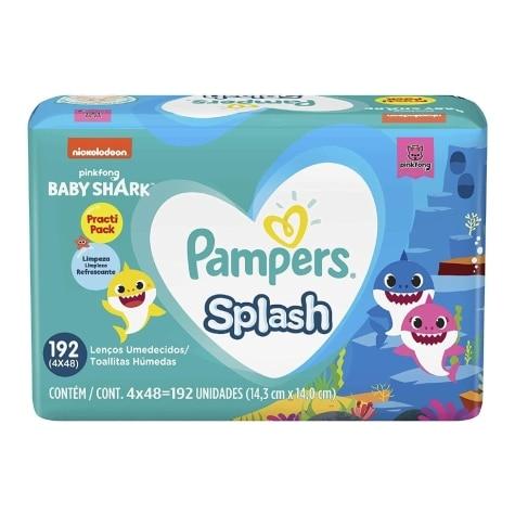 Lenços Umedecidos Pampers Splash Baby Shark 192 Unidades - Imagem 1