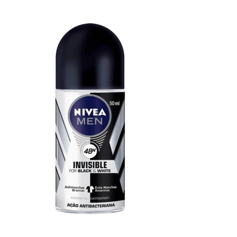 Desodorante Roll-on Nivea Men Black & White Invisible 72h 50ml - Imagem 1
