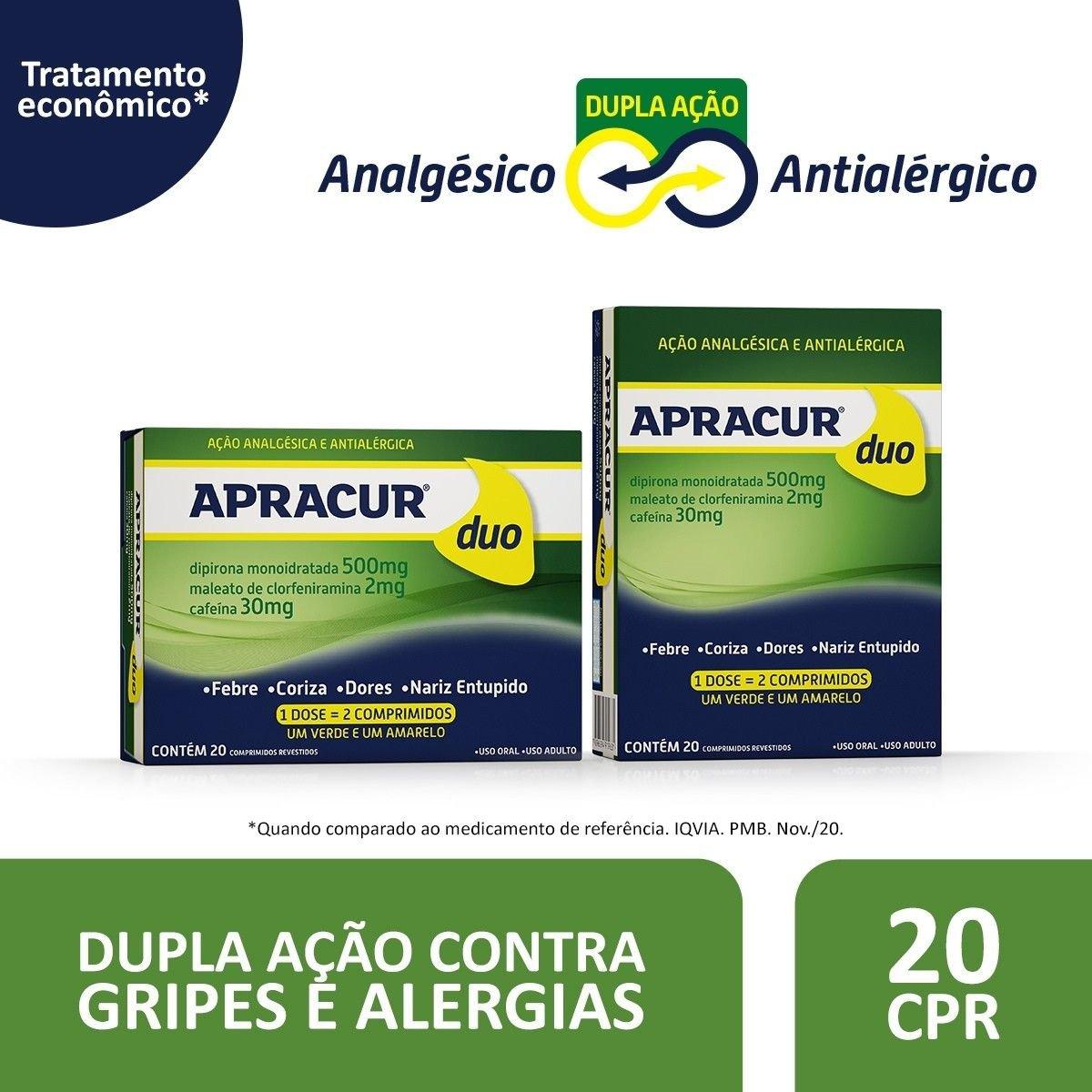 Apracur Duo 20 Comprimidos Revestidos - Imagem 1