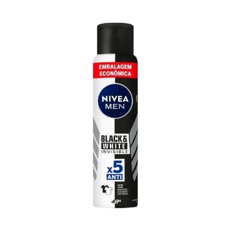 Desodorante Aerossol Nivea Men Black & White Embalagem Econômica 72h 200ml - Imagem 1