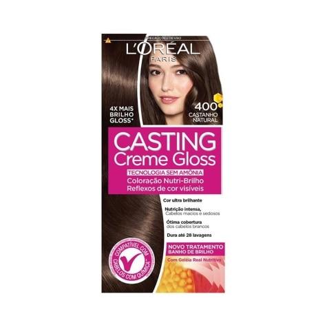 Tintura Casting Creme Gloss L’Oréal Paris Sem Amônia 400 Castanho Natural 145ml - Imagem 1