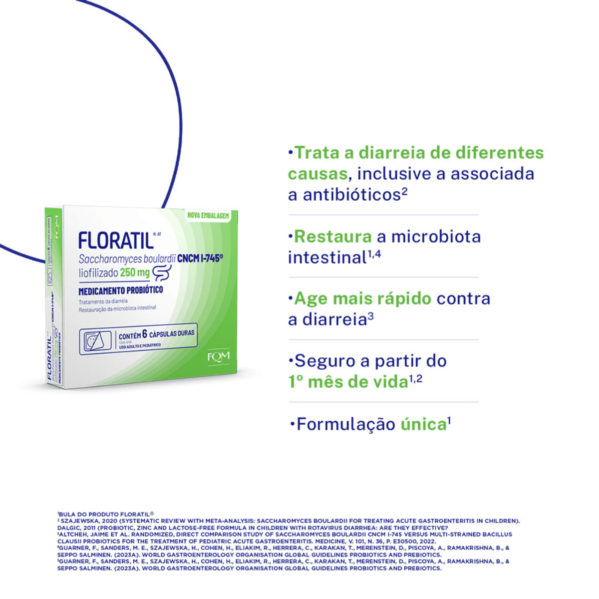 Probiótico Floratil AT 250mg FQM 6 Cápsulas - Imagem 3