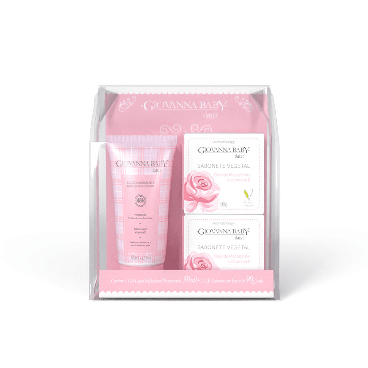 Kit Loção Hidratante Giovanna Baby Classic 50ml + Sabonete em Barra 90g 2 Unidades - Imagem 1