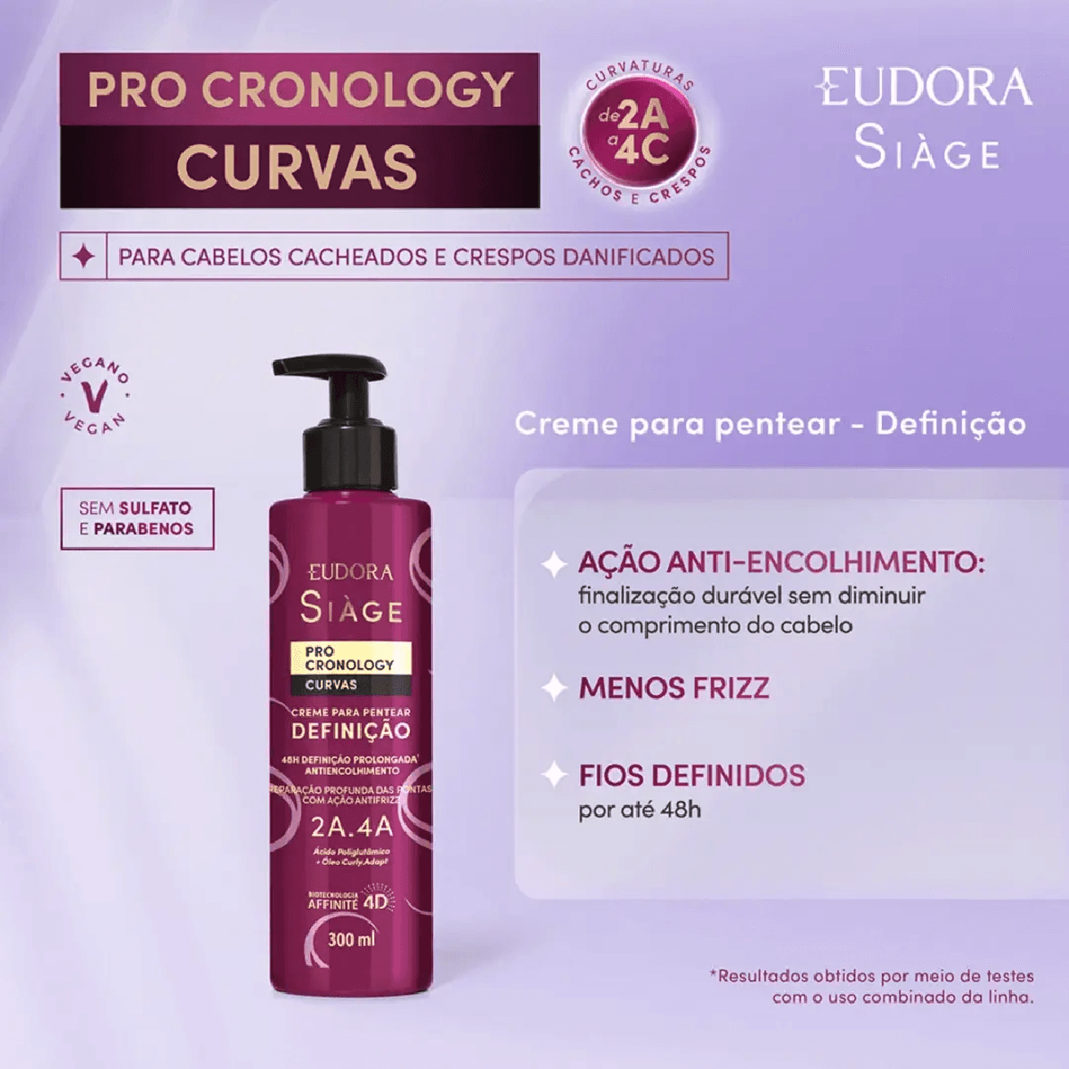 Creme de Pentear Eudora Siàge Pro Cronology Curvas Volume 300ml - Imagem 2