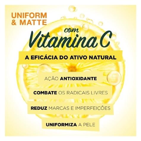 Protetor Solar Facial Garnier SkinActive Uniform & Matte Vitamina C FPS50 Cor Morena 40g - Imagem 4