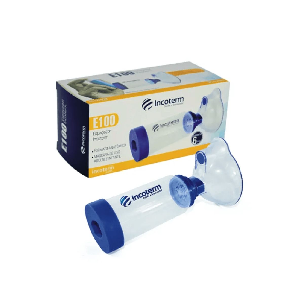 Espaçador E100 com Máscara Adulto e Infantil Incoterm - Imagem 1