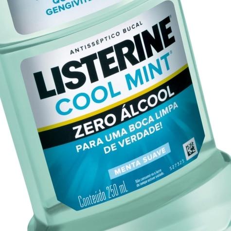 Enxaguante Bucal Listerine Cool Mint Hortelã Suave Sem Álcool 250ml - Imagem 2
