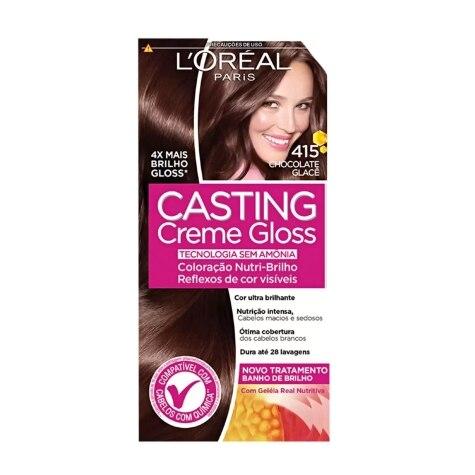 Tintura Casting Creme Gloss L’Oréal Paris Sem Amônia 415 Chocolate Glacê 145ml - Imagem 1