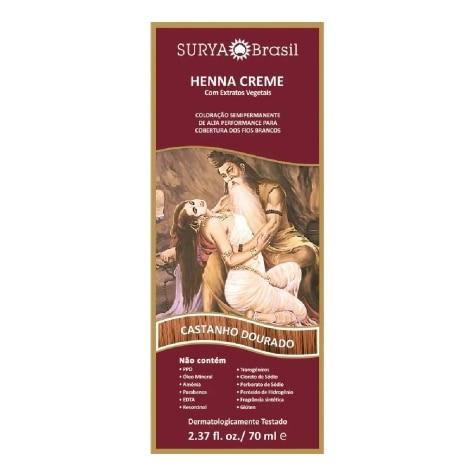 Tinta de Cabelo Semi-Permanente Henna Creme Surya Brasil Castanho Dourado 50g - Imagem 1