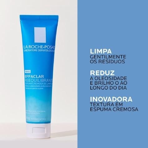 Espuma Cremosa de Limpeza La Roche-Posay Effaclar Reequilibrante Rosto 100g - Imagem 3