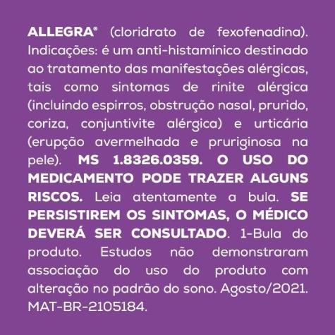 Allegra 120mg 2 Comprimidos - Imagem 3