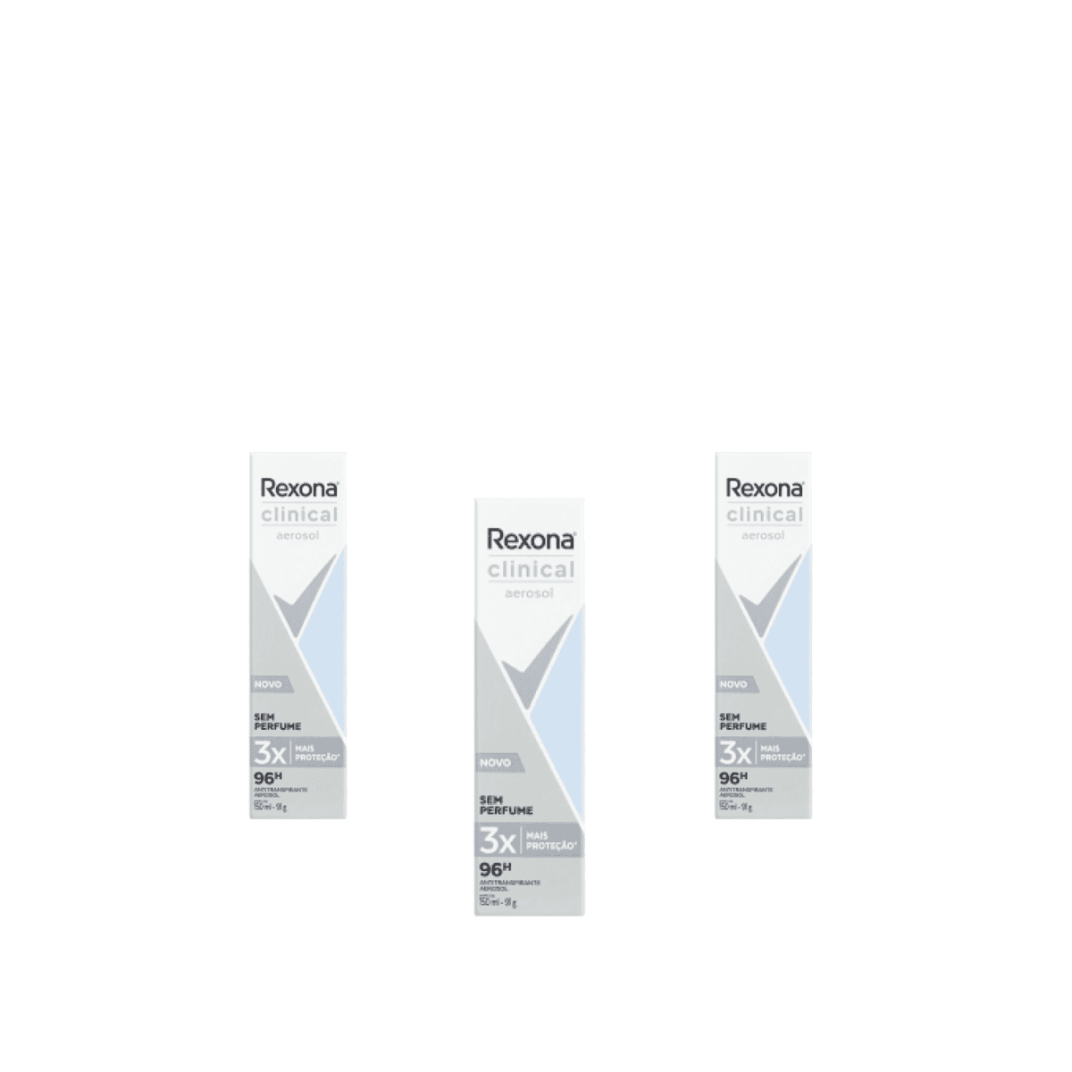 Kit 3 Unidades Desodorante Aerosol Rexona Clinical Sem Perfume 150ml - Imagem 1