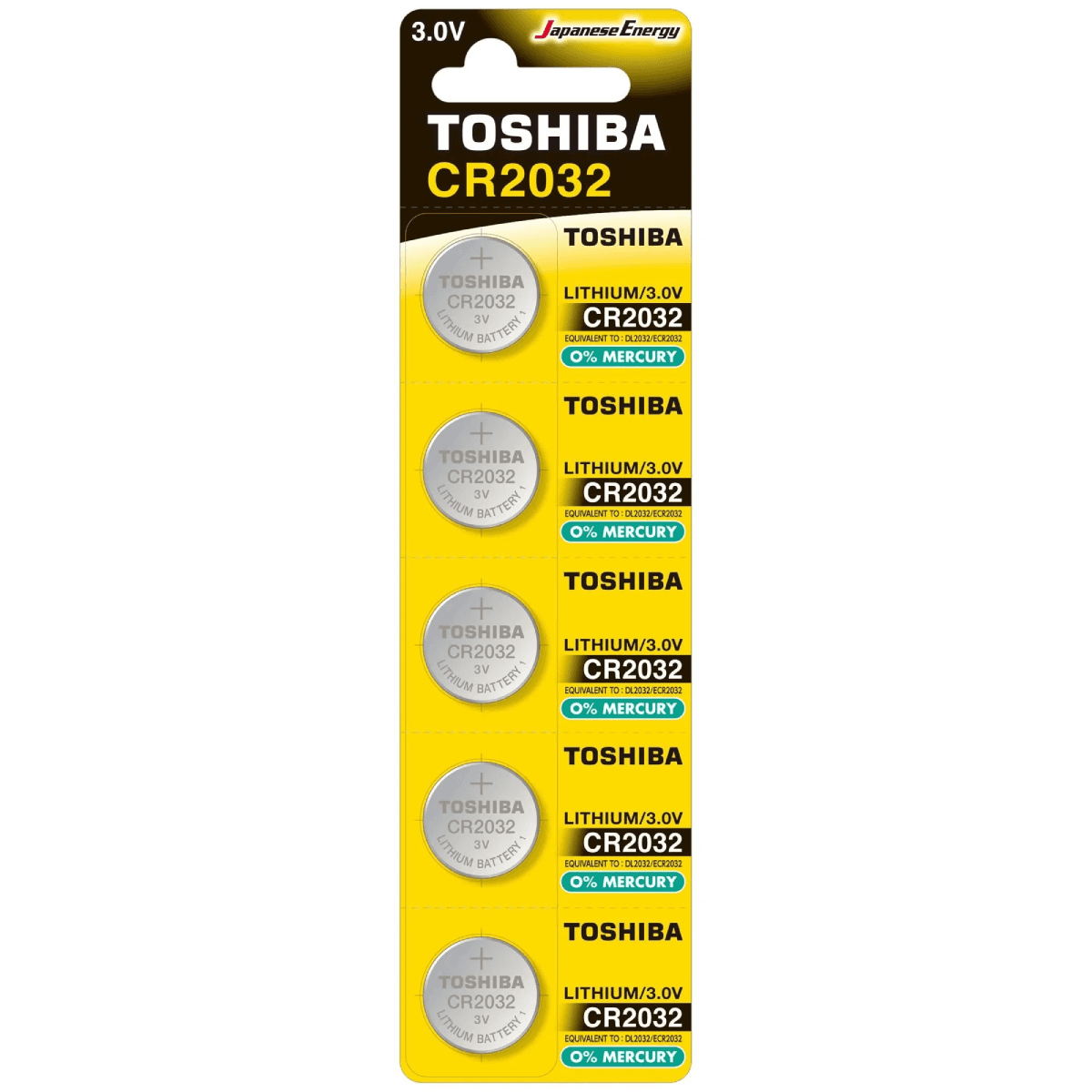 Pilha Moeda Lithium 3V CR2032 (C/5 Pilhas) Toshiba - Imagem 1