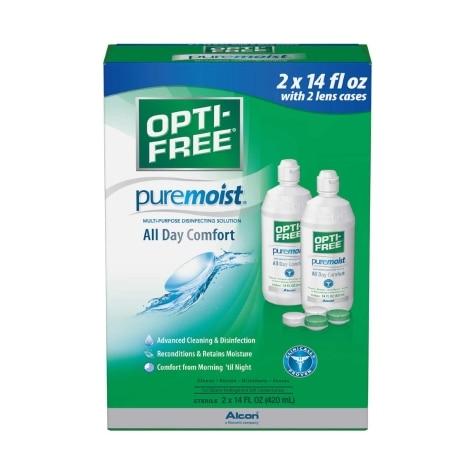 Opti-Free Puremoist Solução para Lentes 300ml Grátis 120ml + Estojo - Imagem 1