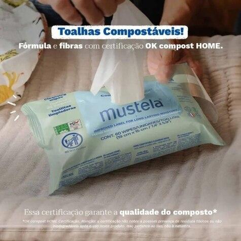 Lenço Umedecido Mustela Todo tipo de Pele Com Perfume 60 Unidades - Imagem 4