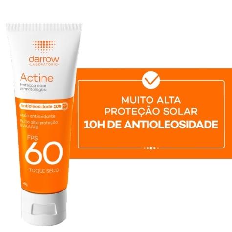 Protetor Solar Facial Actine Toque Seco FPS60 Loção Incolor 40g - Imagem 3