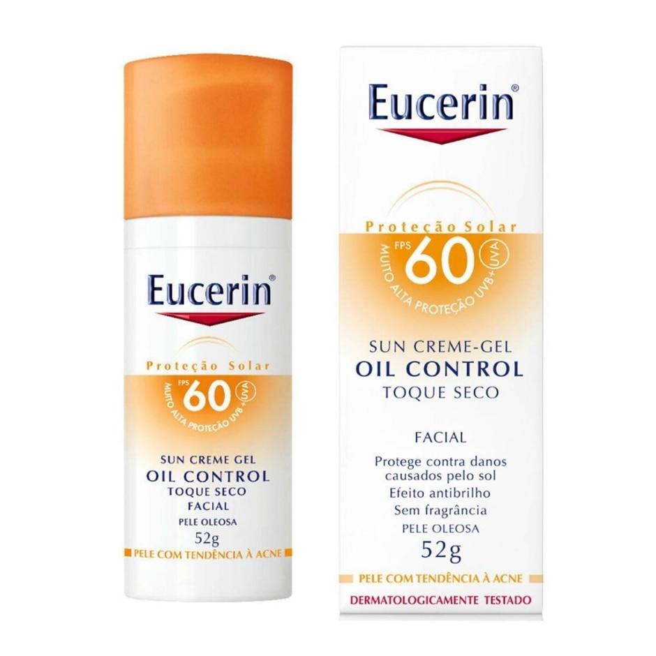 Protetor Solar Facial Eucerin Oil Control Toque Seco FPS60 Gel-Creme Incolor 52g