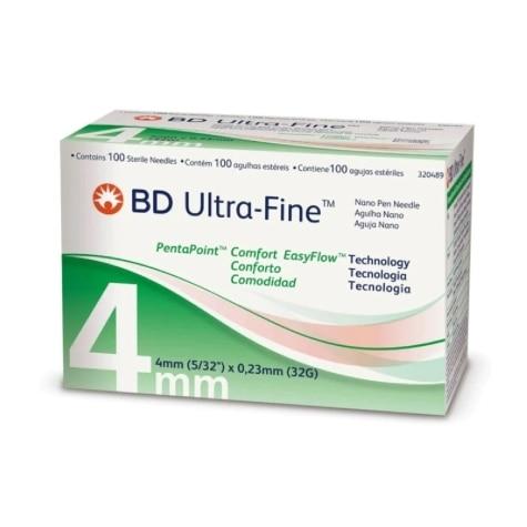 Agulhas para Caneta de Insulina BD Ultra-Fine Easyflow 4mm 100 Unidades - Imagem 1