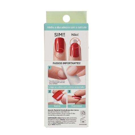 Unhas Postiças Autocolantes Impress Self Love Cor Hashtag Média Quadrado 30 Unidades - Imagem 5