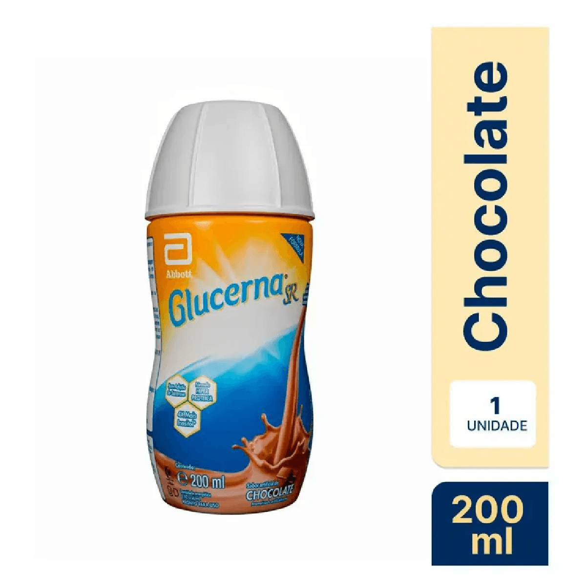 Suplemento Nutricional Líquido Glucerna SR Sabor Chocolate 200ml - Imagem 1