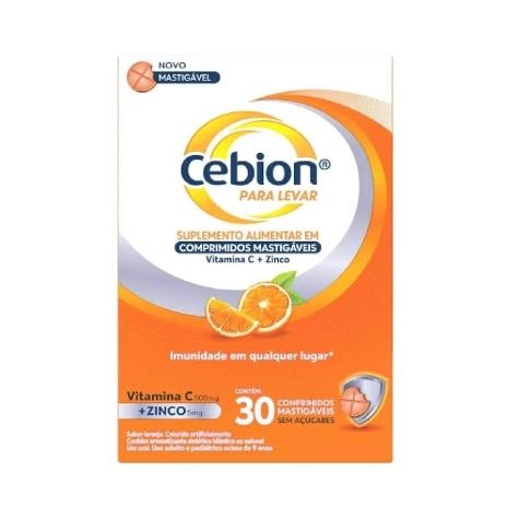 Cebion para Levar Sabor Laranja 30 Comprimidos Mastigáveis - Imagem 1