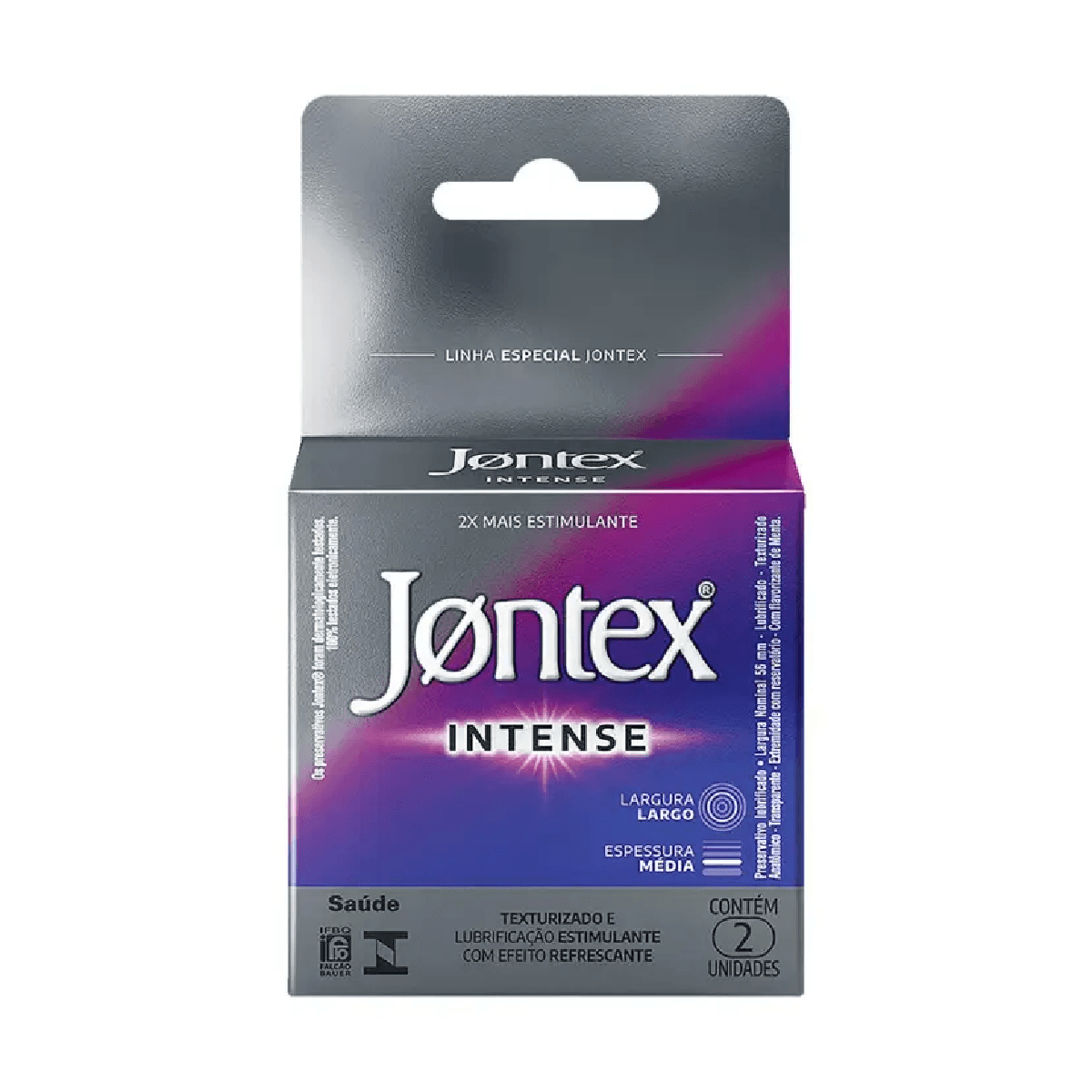 Preservativo Jontex Intense 2 Unidades - Imagem 1