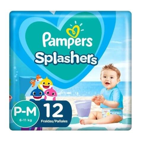 Fralda para Água Pampers Splashers Baby Shark P-M 12 Unidades - Imagem 1