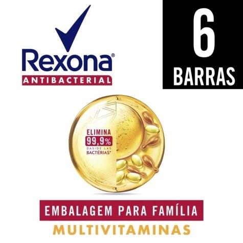 Kit Sabonete em Barra Rexona Antibacterial Multivitaminas 84g 6 Unidades - Imagem 2