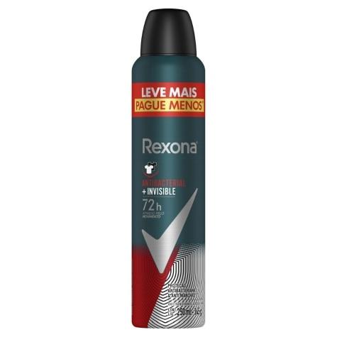 Desodorante Aerossol Rexona Men Antibacterial + Invisible Leve mais Pague menos 72h 250ml - Imagem 1