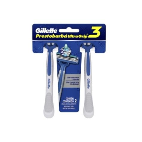 Aparelho de Barbear Gillette Prestobarba Ultragrip 3 2 Unidades - Imagem 1