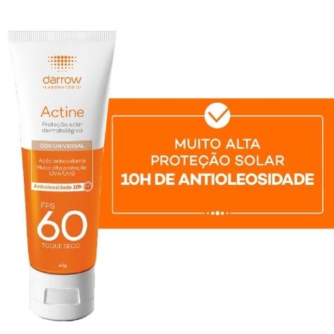 Protetor Solar Facial Actine Toque Seco FPS60 Loção Cor Universal 40g - Imagem 3