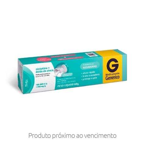 Nistatina + Óxido de Zinco Pomada 100.000UI + 200mg 60g Medley Genérico - Imagem 1
