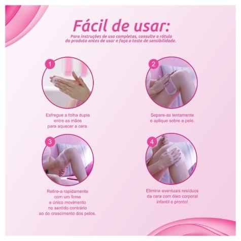 Depilatório Corporal Folha Veet Easy-Gelwax Pele Delicada 12 Unidades - Imagem 3