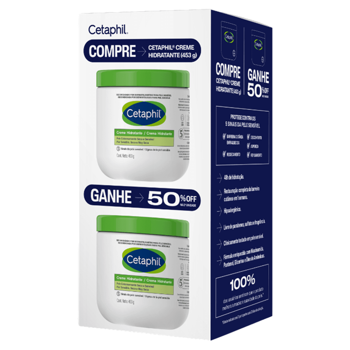 Kit Creme Hidratante Cetaphil 453g 2 Unidades - Imagem 1
