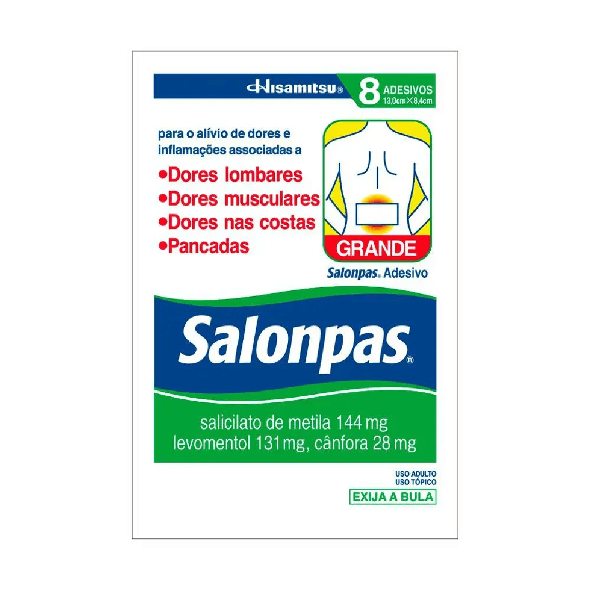 Adesivo Salonpas Grande 8 unidades - Imagem 1
