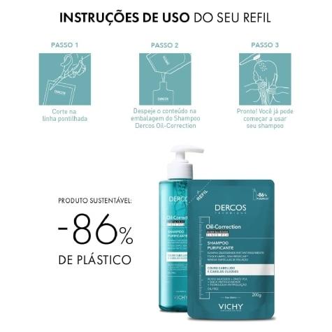 Shampoo Dercos Vichy Oil-Correction Cabelo Refil 200g - Imagem 3