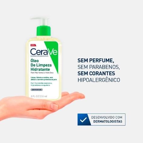 Óleo de Limpeza Cerave Hidratante Sem Perfume Corpo 236ml - Imagem 4