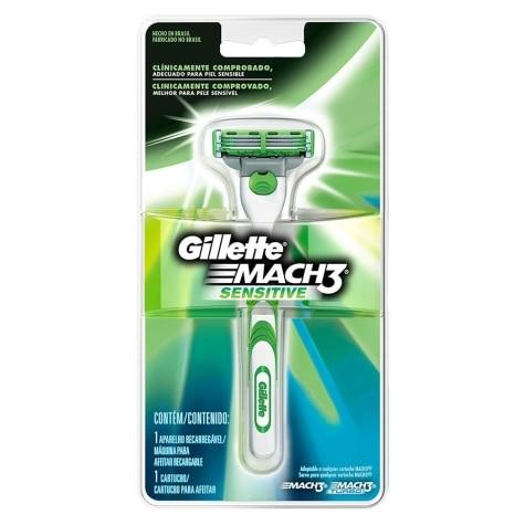 Aparelho de Barbear Gillette Mach3 Sensitive 1 Unidade - Imagem 1