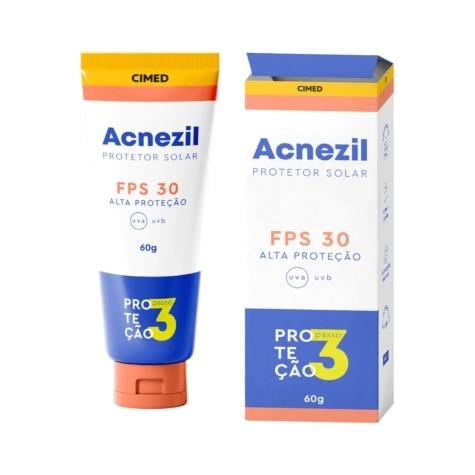 Protetor Solar Facial Acnezil FPS30 Incolor 60g - Imagem 2