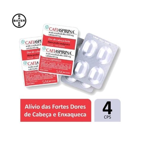 Cafiaspirina 650mg + 65mg 4 Comprimidos - Imagem 1