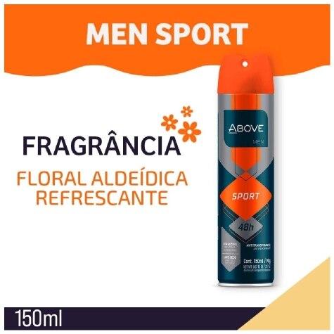 Desodorante Aerossol Above Men Sport 48h 150ml - Imagem 2